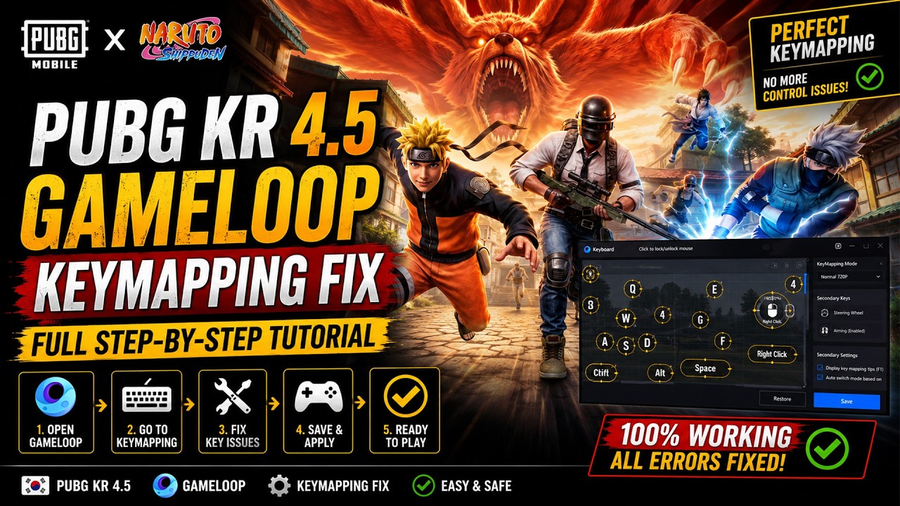 PUBG KR 4.5 GameLoop Keymapping Fix Full Step-by-Step Tutorial background