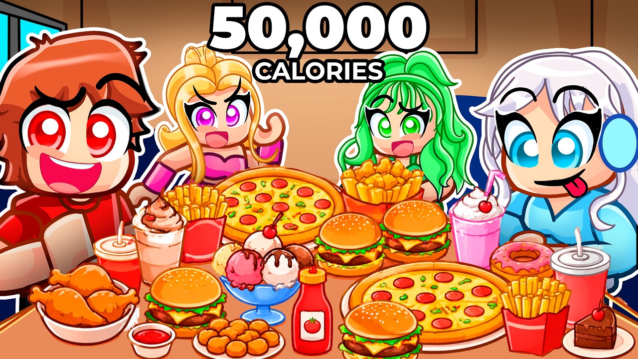 50,000 Calorie Challenge In Roblox ASMR MUKBANG… background