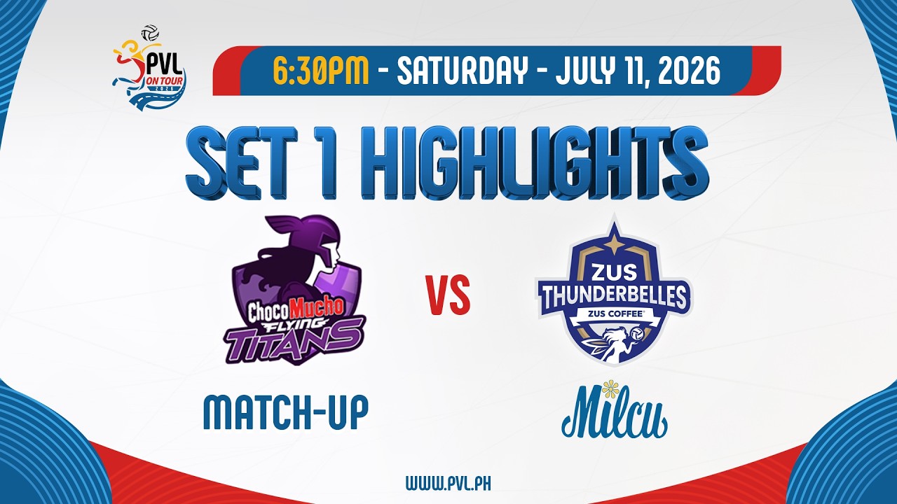 Choco Mucho Flying Titans vs. Zus Coffee Thunderbelles - 1st Set Highlights background