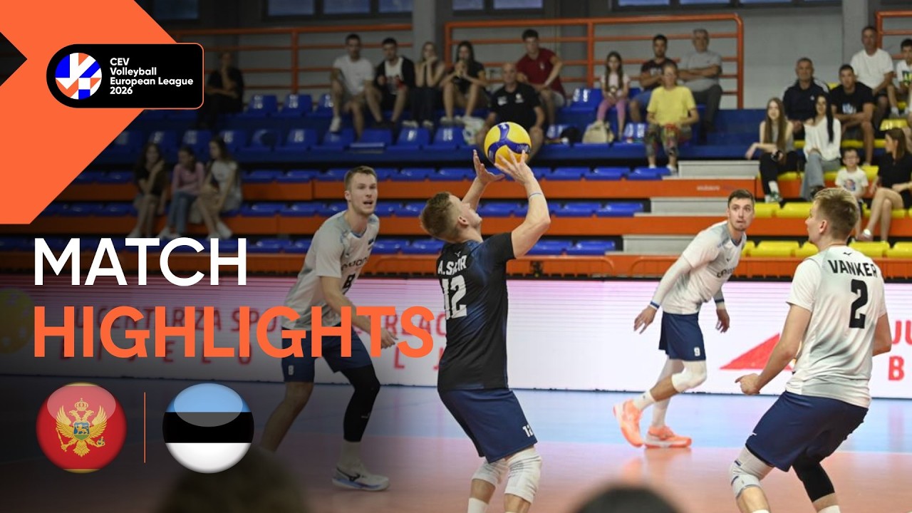 Highlights | Montenegro vs. Estonia | CEV Volleyball European League 2026 | Men background