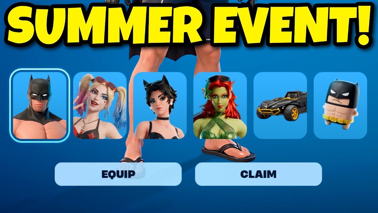 FREE DC SUMMER EVENT REWARDS in Fortnite! (Summer Skins, FREE ITEMS, Map Changes) background