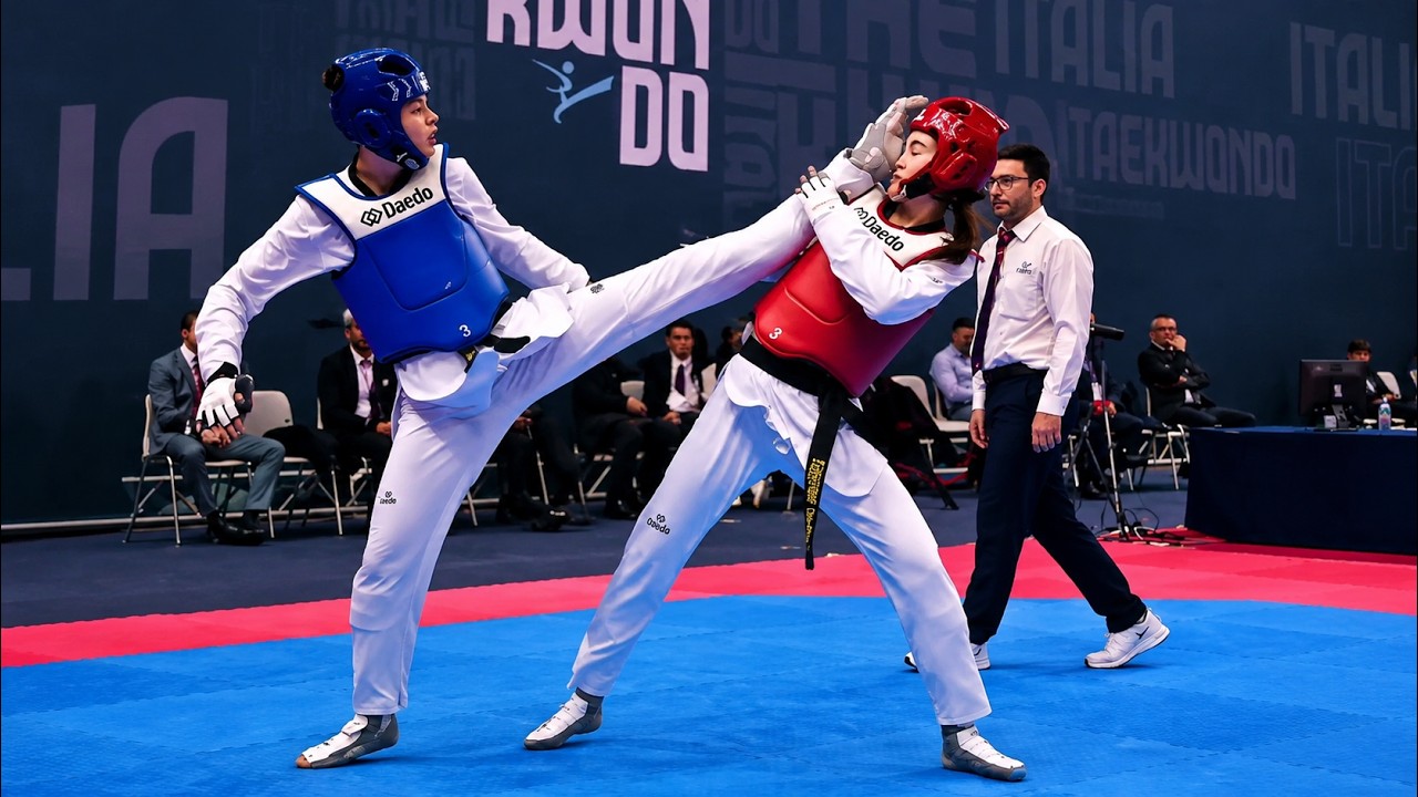 Brutal Head Kick KO? 😱 Insane Taekwondo Match Highlights background