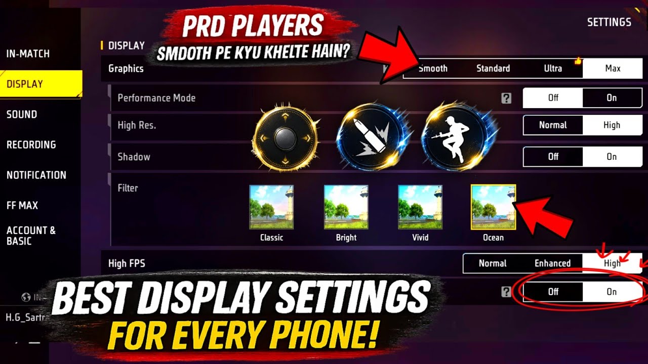 BEST DISPLAY SETTINGS FOR EVERY PHONE | free fire settings 2026 | background