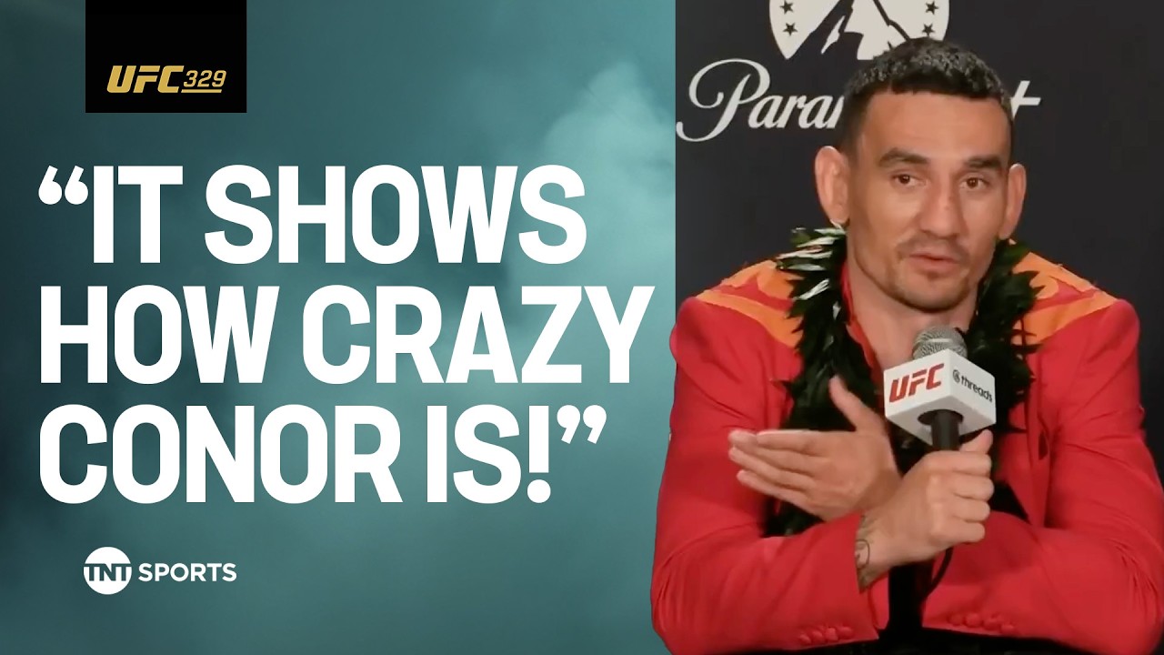 Press Conference: Max Holloway analyses Conor McGregor’s knee injury after #UFC329 victory background
