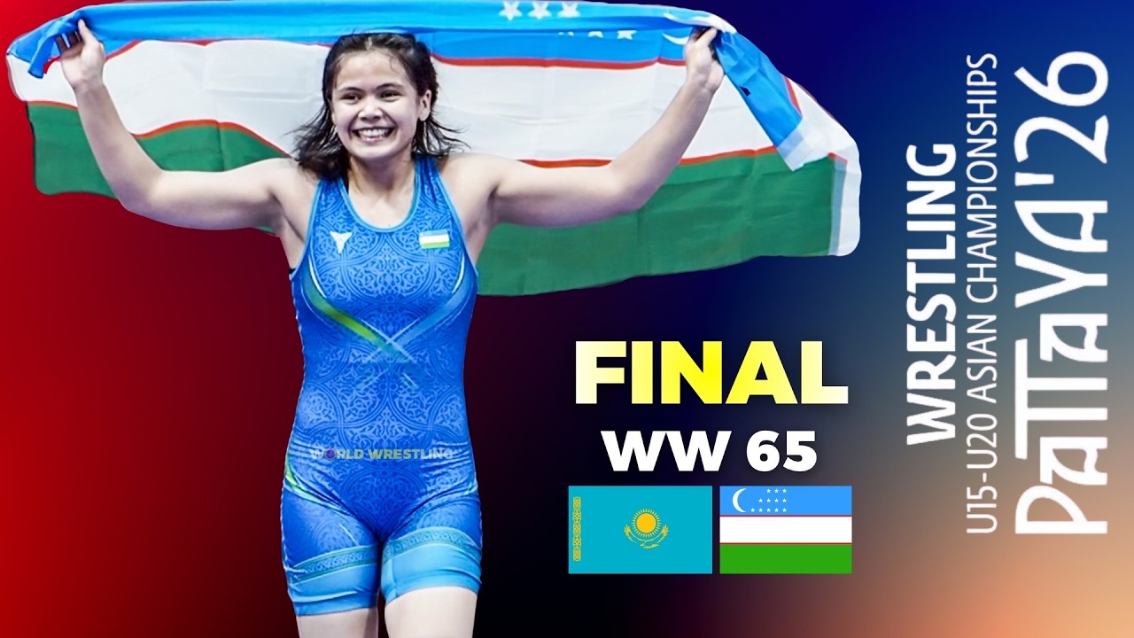 BEST OF 65 KG 🇰🇿🇺🇿 Zhangyl BEKEN vs Mukhayyo NARZILLOEVA. U20 Asian Wrestling FINAL #wrestlepattaya background