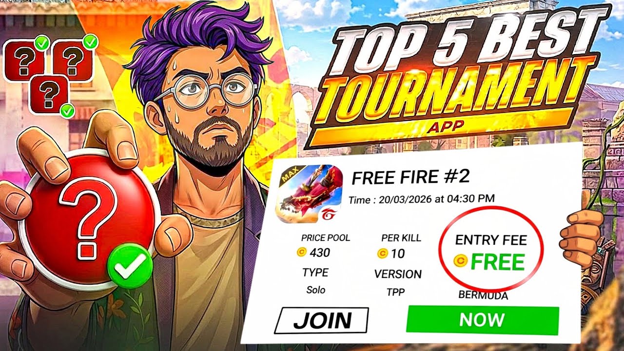 TOP 5 ONLY FREE π° Tournament Apps π₯ Entry βΉ0 π€ Per Kill βΉ10π€― | Best Free Tournament Appπ background