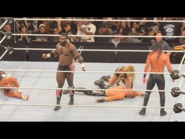 Oba Femi Saves Seth Rollins During WWE Live Event! background