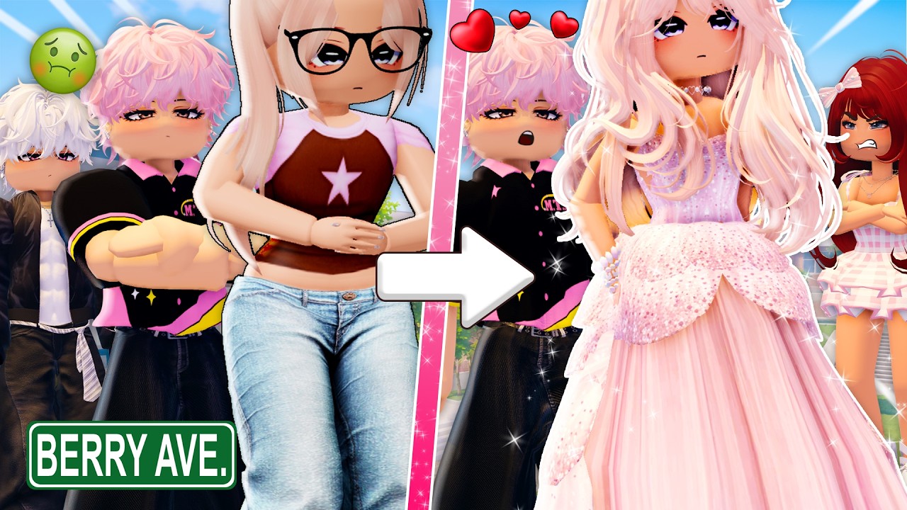 I GLOW UP Into The Most POPULAR Girl At SCHOOL... 💖Berry Ave RP💖 background