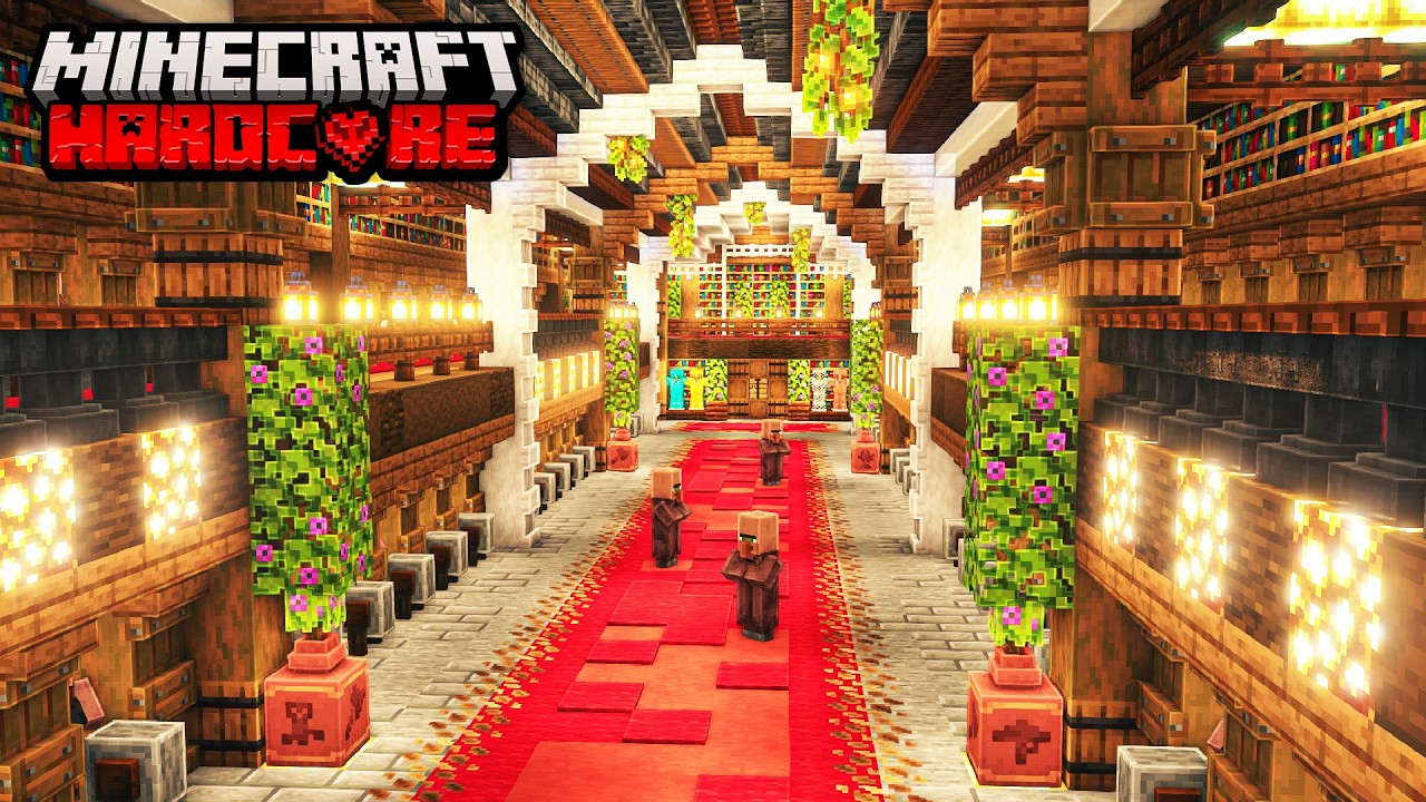 I Built the ULTIMATE Villager Trading Hall in Minecraft Hardcore background
