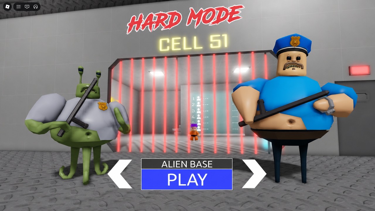 ALIEN BARRY'S PRISON RUN! OBBYHARD MODE roblox Gameplay Walkthrough No Death 4K background