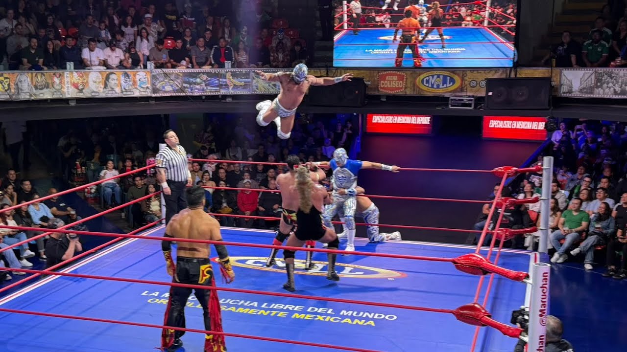 Reporte CMLL: Magia Blanca, Rey Pegasus y Tornado 🆚 Coyote, Vaquero Jr y Pólvora en la Arena Coliseo background