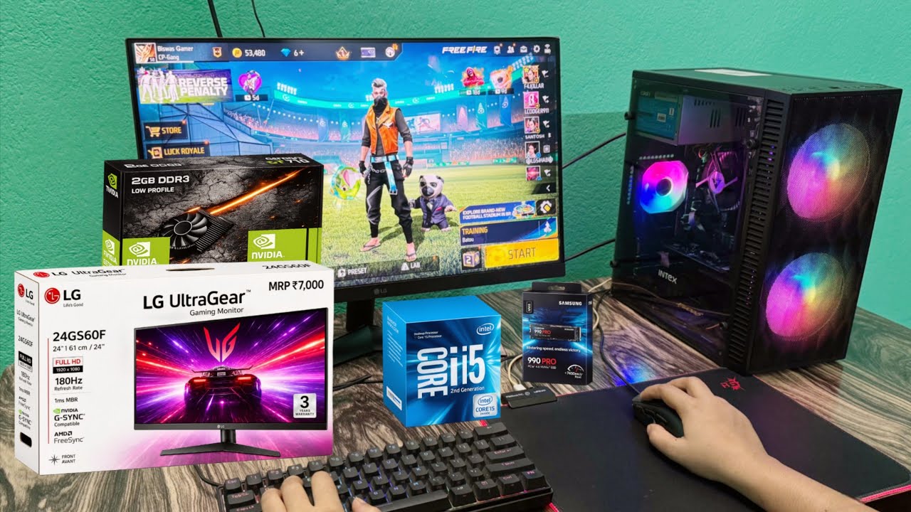 Under 15k flipkart PC free fire | Core i5 16GB 4GB GPU LG24" monitor | Upgrade old PC background