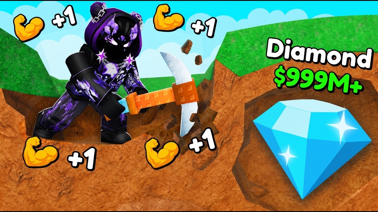 Starting Over as NOOB with OP SECRET in +1 Mine Per Click! (Roblox) background