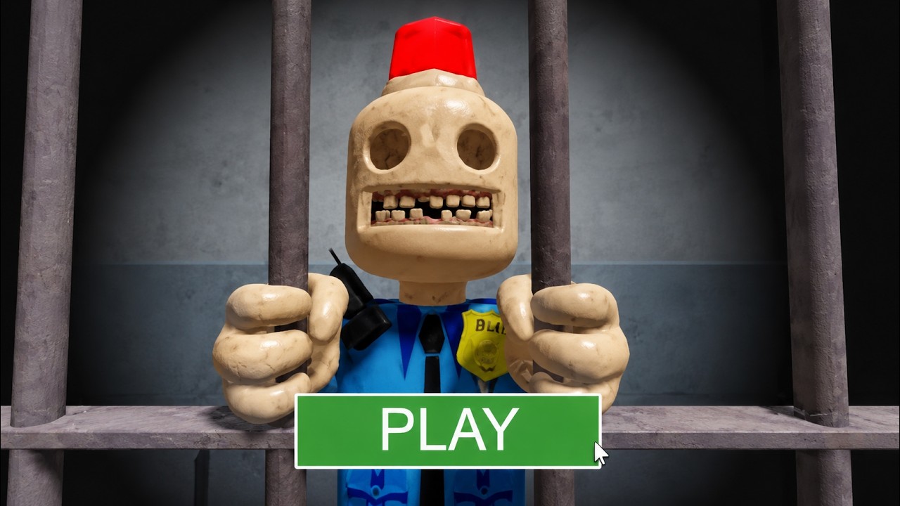 SIREN COP'S PRISON! SCARY OBBY roblox Gameplay Walkthrough No Death 4K background