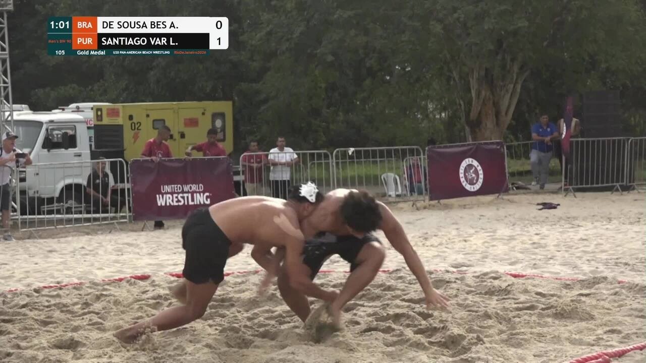 Allan Smith DE SOUSA BESERRA (BRA) vs. Luis Zahir SANTIAGO VARGAS (PUR) • Gold Medal • Men's BW 90Kg background