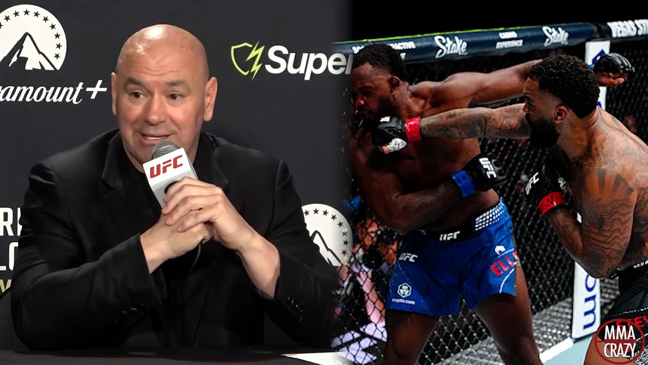 Dana White reacts to Gable Steveson's "INCREDIBLE" UFC debut win at UFC 392 backdrop