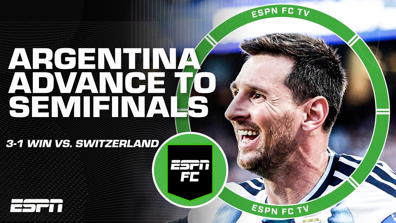 Argentina vs. Switzerland FULL REACTION đ„ 2026 World Cup Quarterfinals | ESPN FC background