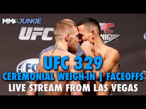 UFC 329: McGregor vs. Holloway 2 ceremonial weigh-ins and faceoffs | Fri. @ 9 p.m. ET background