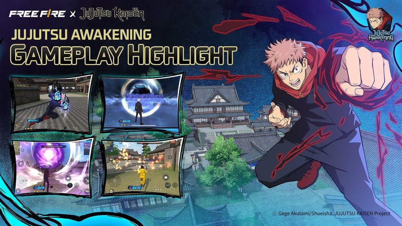 FREE FIRE x jujutsu kaisen gameplay and new map background
