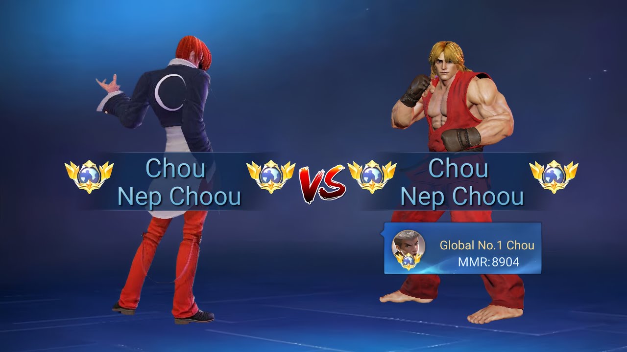 GLOBAL NO.1. CHOU TRY BOTH SKIN KOF AND STREET FIGHTER CHOU DECIDE WHICH SKIN IS BEST?? background