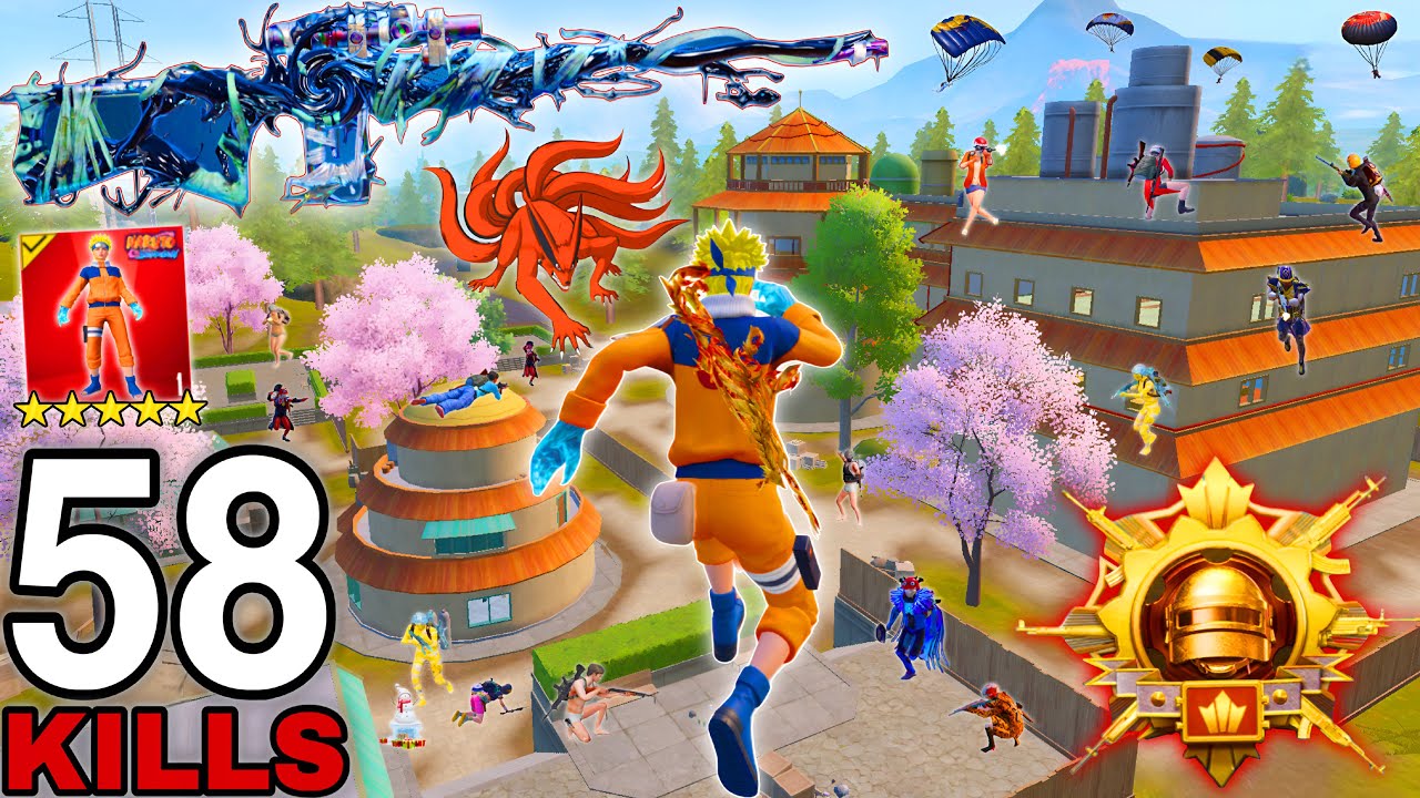 58 KILLS!😍 IN 2 MATCHES KING OF LIVIK BEST GAMEPLAY🔥NARUTO SET😈 Pubg Mobile background