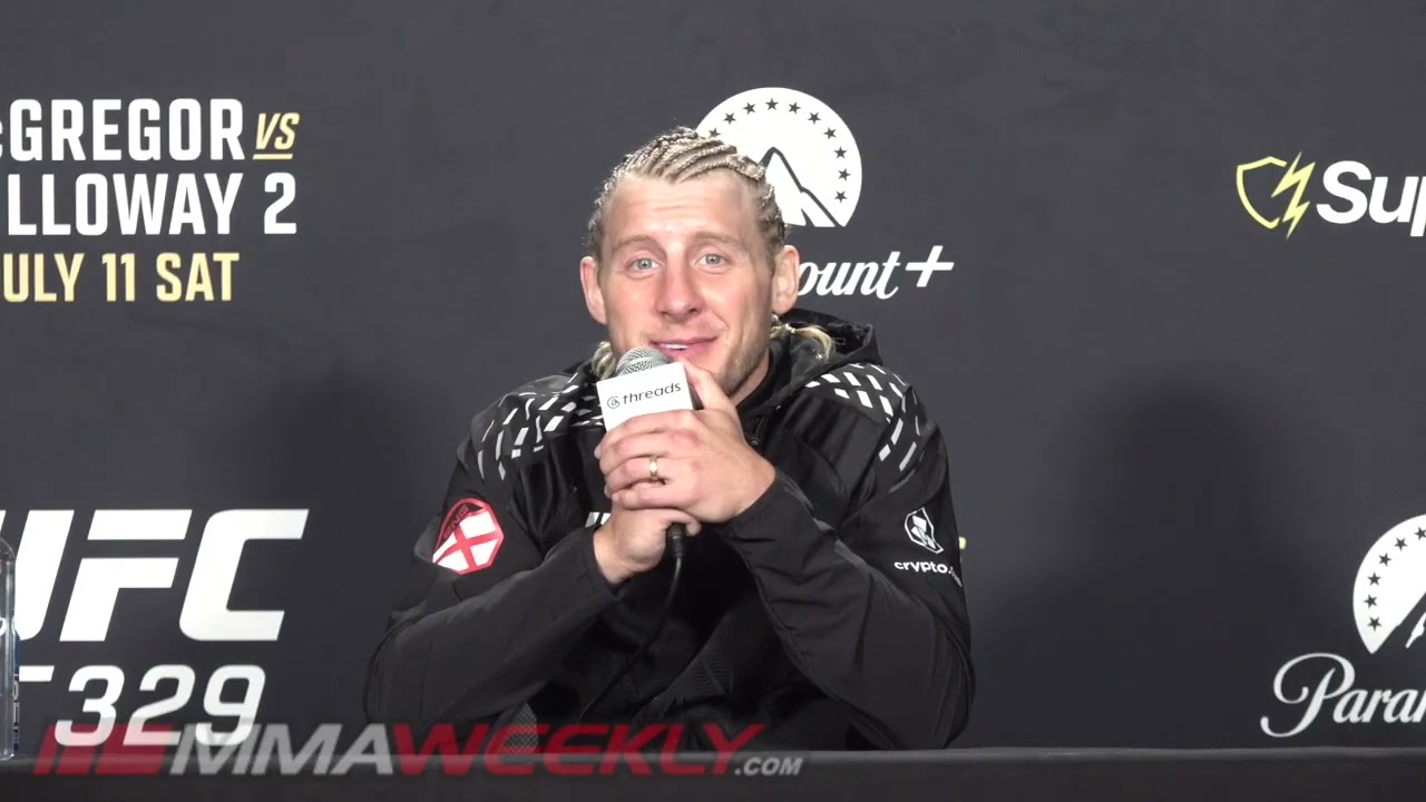 Paddy Pimblett: UFC 329 Post Press Conference background