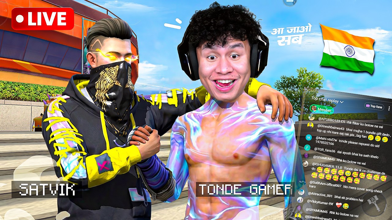 Satvik ke sath Samosa Party & Gold to Grandmaster Live Rank Push đ #freefire #tondegamer background