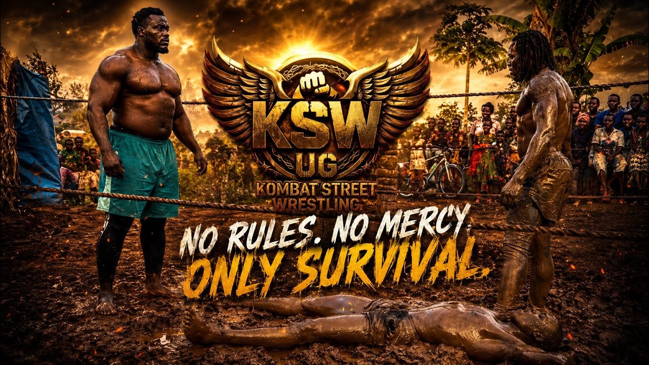 Jallah Trophy Shows No Mercy | Mud Wrestling Uganda. background