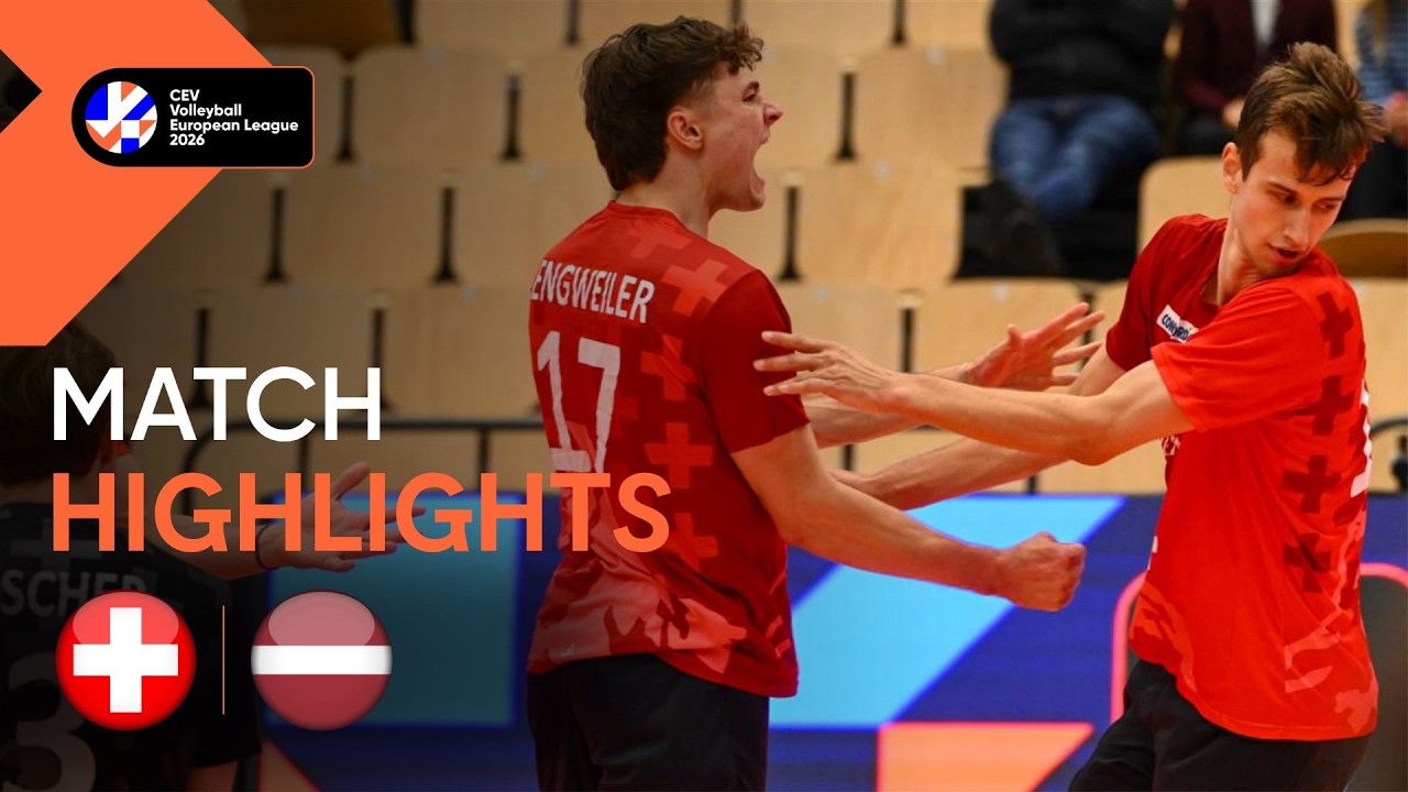 Highlights | Switzerland vs. Latvia | CEV Volleyball European League 2026 | Men background