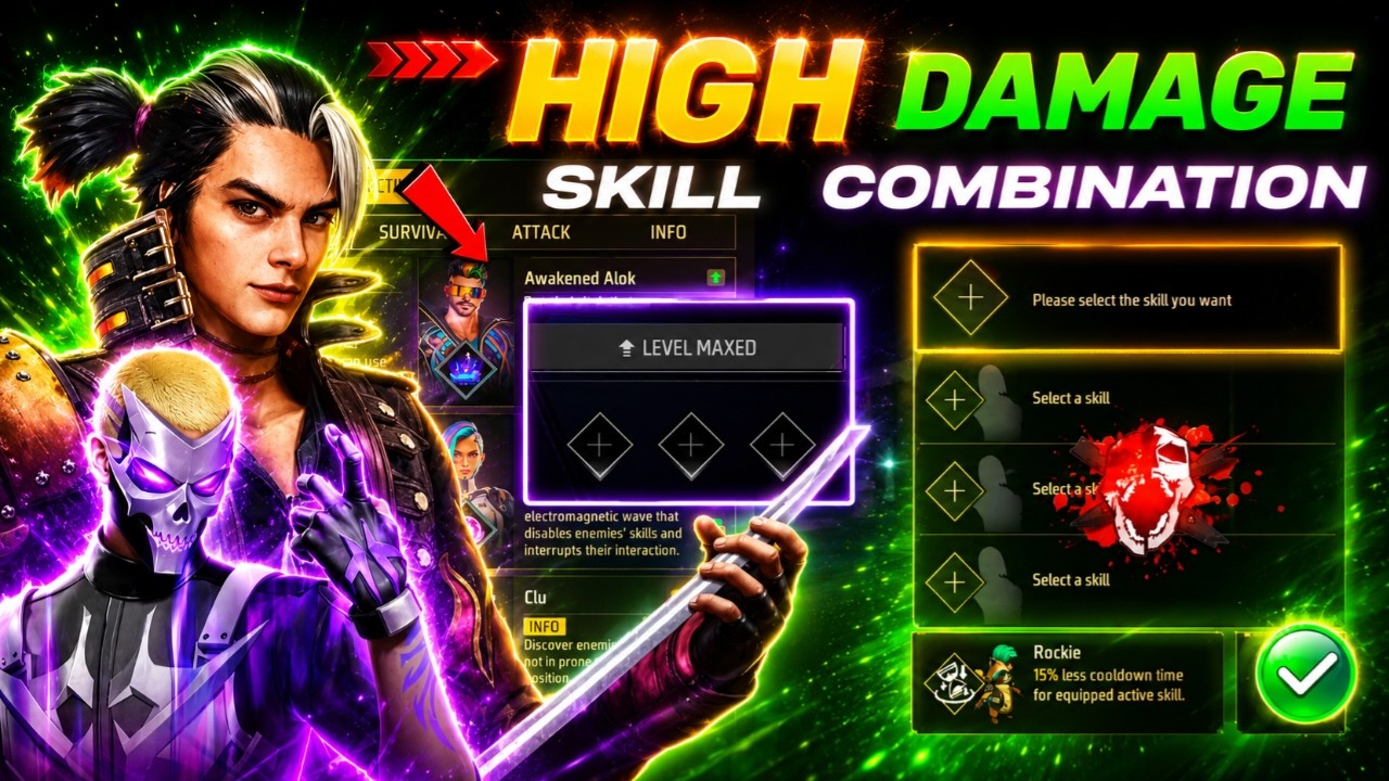 12 July 2026 đ„ HIGH DAMAGE SKILL COMBINATION | Best Character Skill for BR rank background