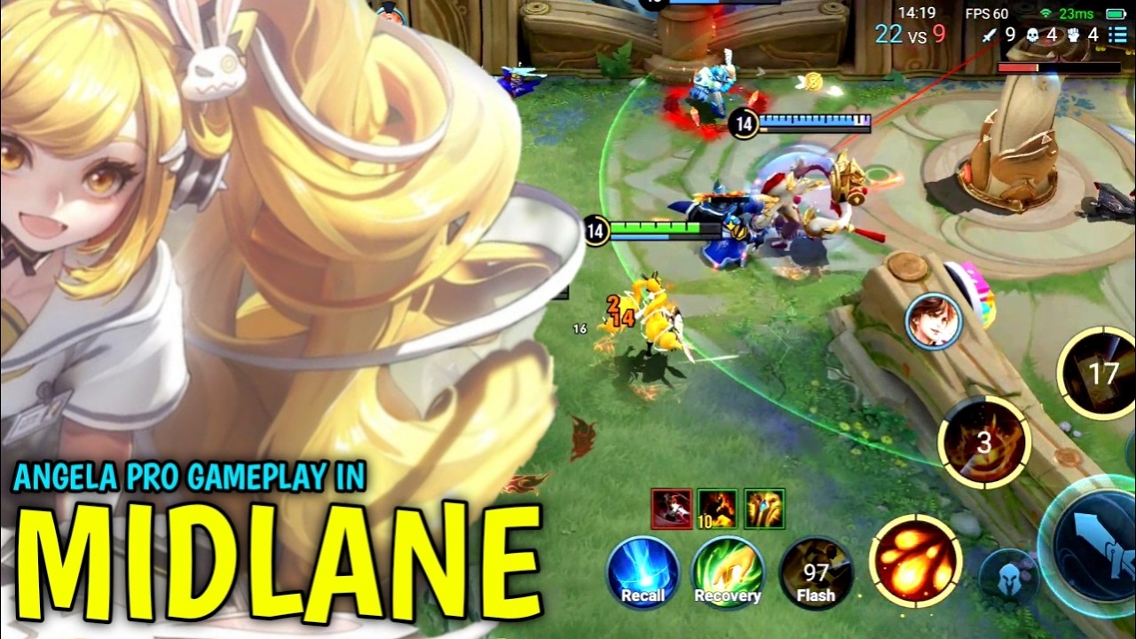 Honor Of Kings : Angela Pro Gameplay In MidLane | Best Build Angela - HOK background