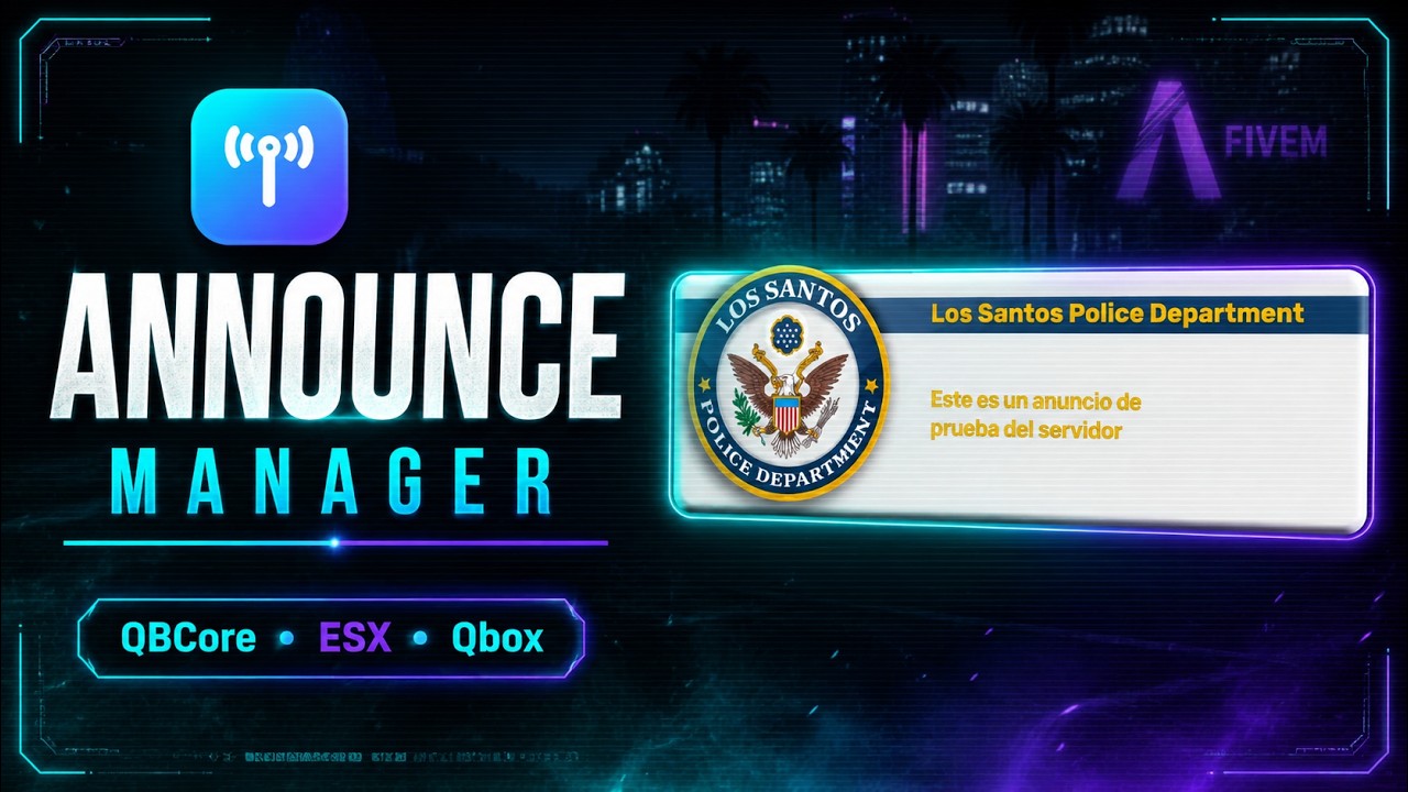 📢 Create EPIC In-Game Announcements for FiveM | nejo_announcecreator 🔥 background