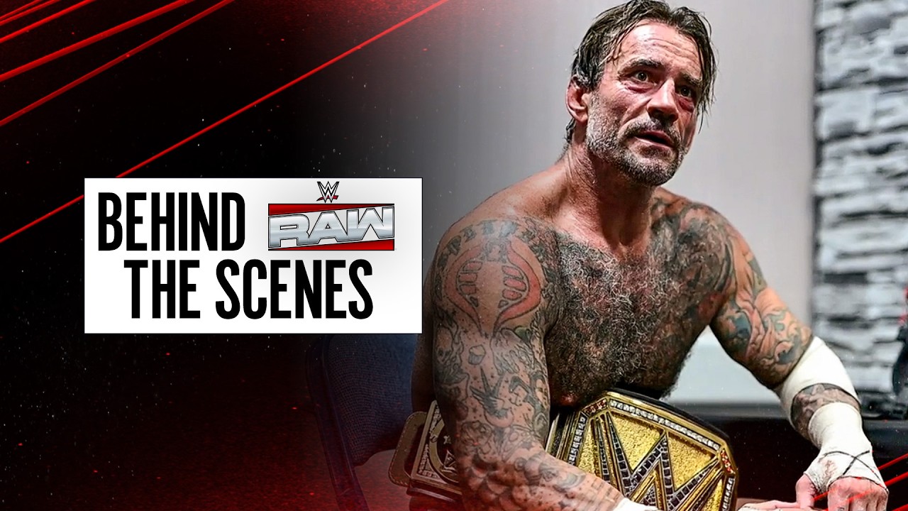 Behind the scenes of CM Punk’s WWE Title win on Raw background