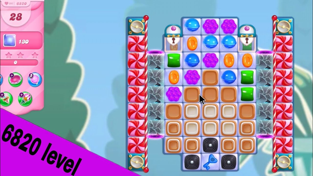 Use Booster | Candy Crush Saga level 6820 | Clear all the jelly | background