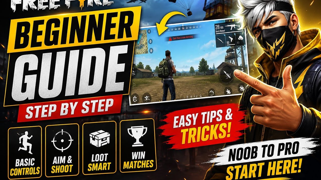 Free Fire Beginner Guide 2026 | Easy Tips & Tricks background