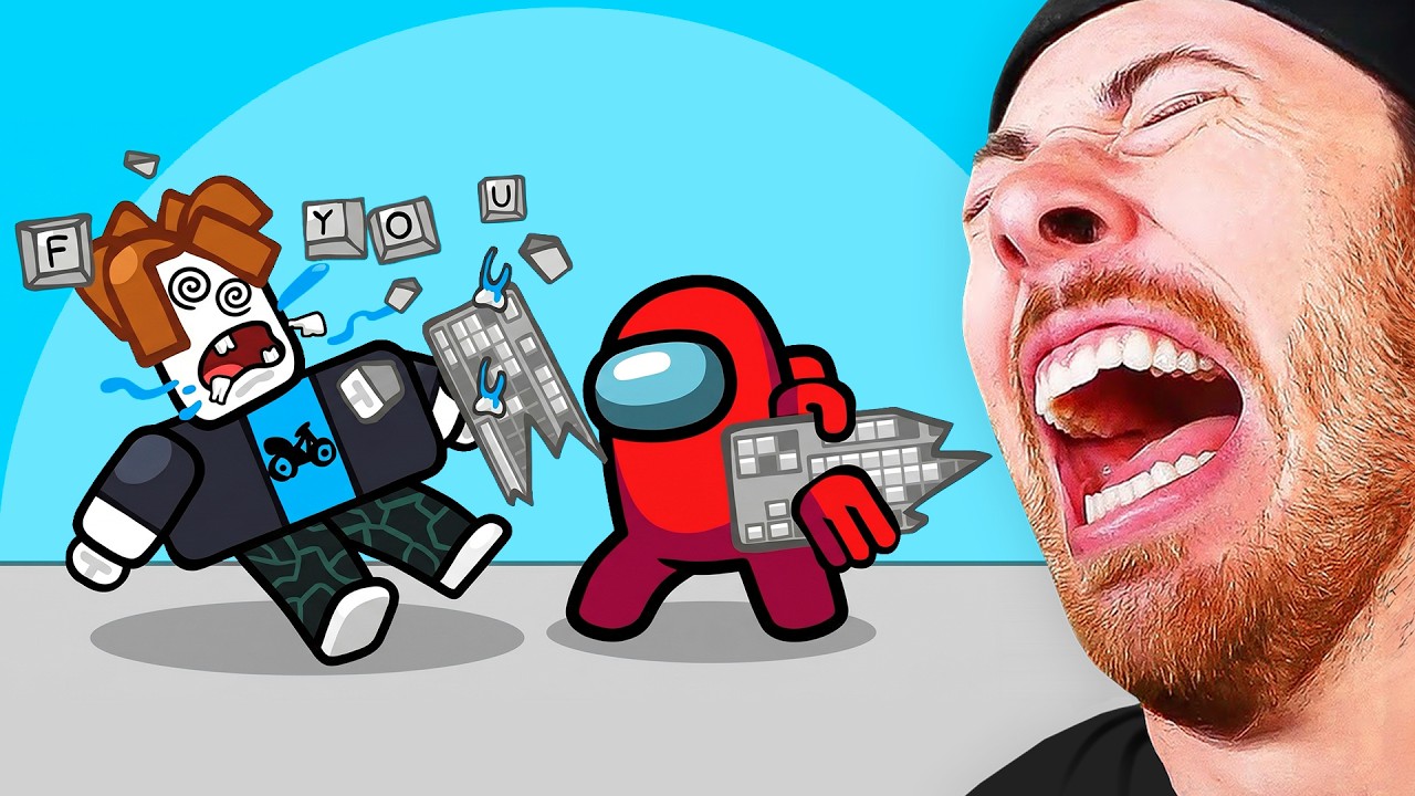Mini Crewmate VS ROBLOX KEYBOARD ESCAPE (Among Us) background