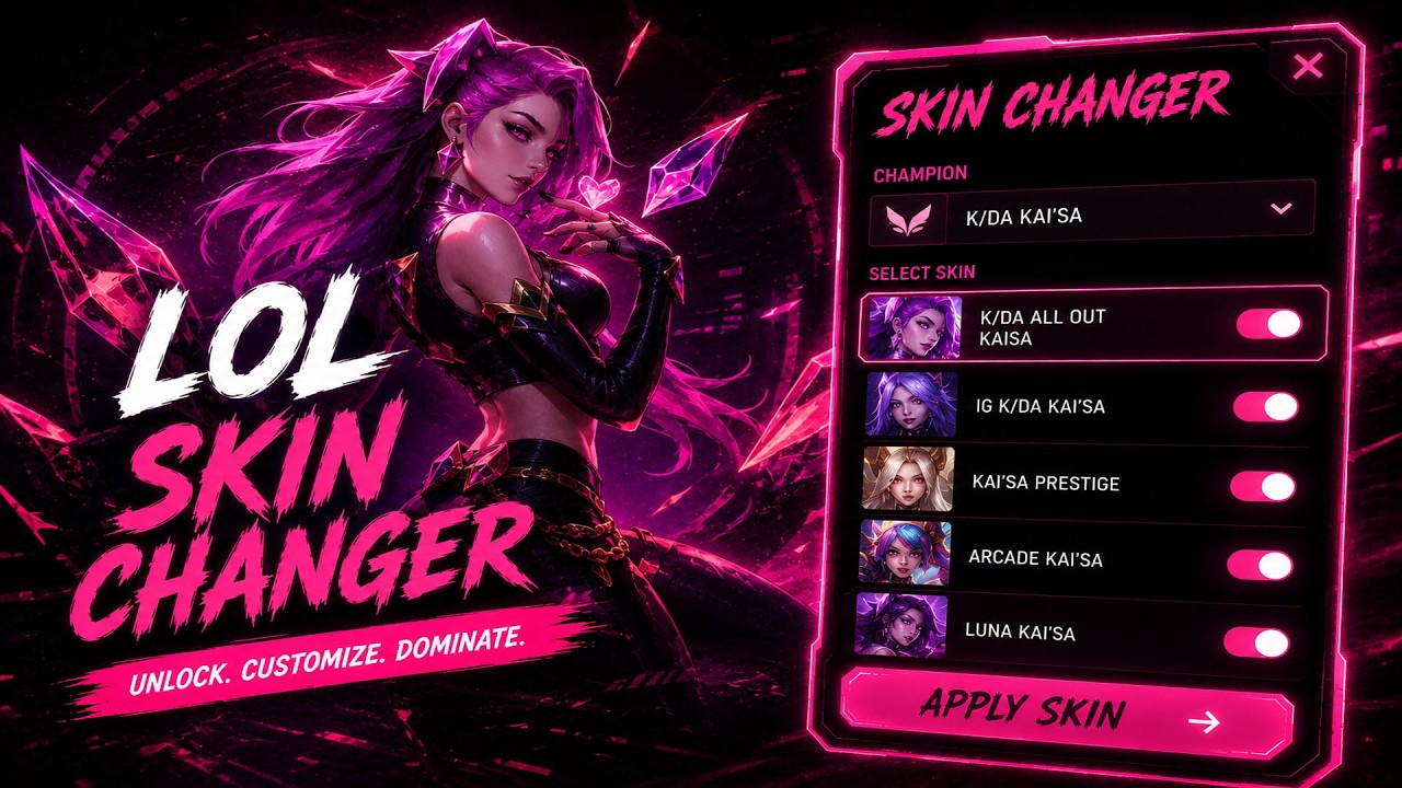LoL Skin Changer | LoL Mod Skin | (LEGIT & FREE) | UNLOCK EVERY SKIN INSTANTLY | COMPLETE GUIDE background