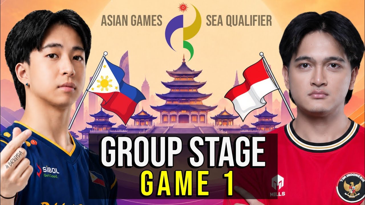 PHILIPPINES vs INDONESIA 🔥 GAME 1 GROUP STAGE | ASIAN GAMES Esports 2026 - SEA QUALIFIERS background