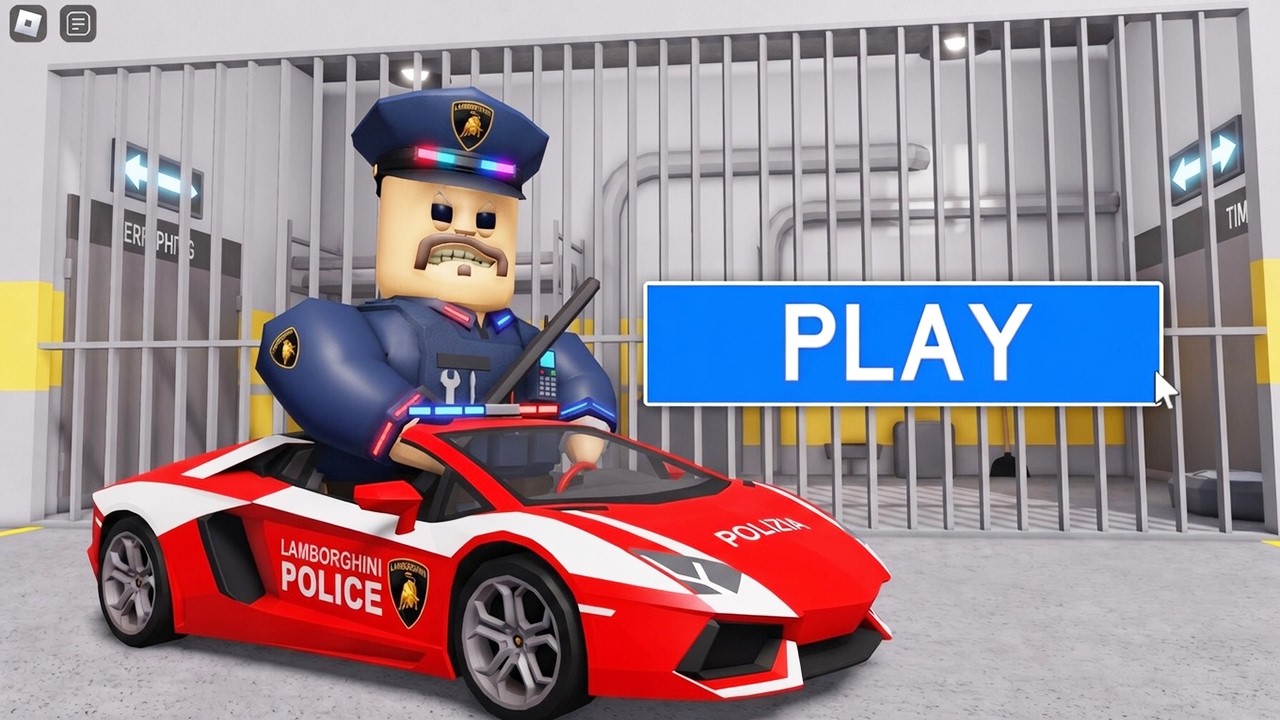 LAMBORGHINI CAR BARRY PRISON RUN Obby New Update Roblox - All Bosses Battle All Items vs All Morphs background