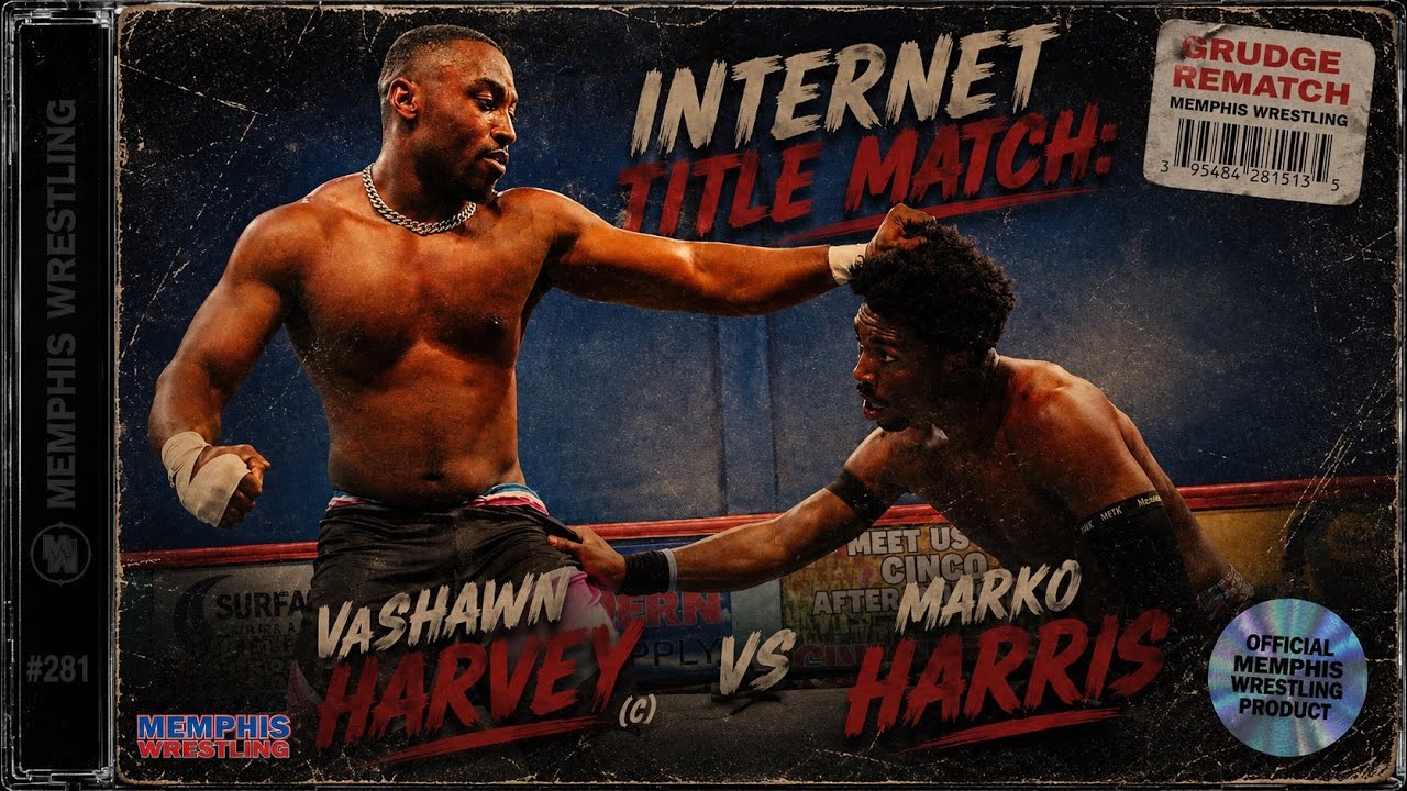 VaShawn Harvey (c) vs Marko Harris | Internet Title Match | MEMPHIS WRESTLING background