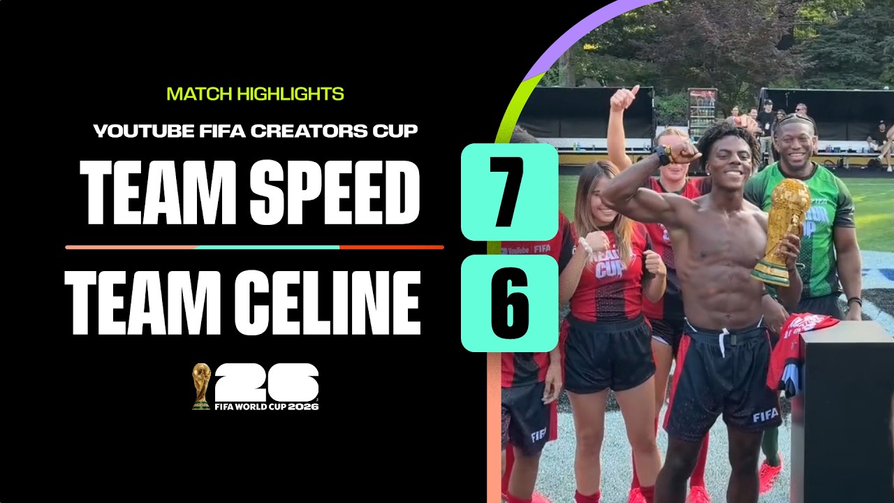 Team Speed 7-6 Team Celine | The YouTube FIFA Creator Cup Highlights background