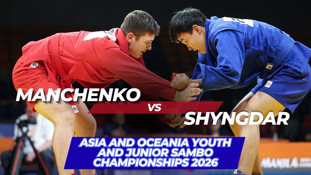 MANCHENKO (KGZ) vs SHYNGDAR (KAZ) - Asia and Oceania Youth and Junior SAMBO Championships 2026 background