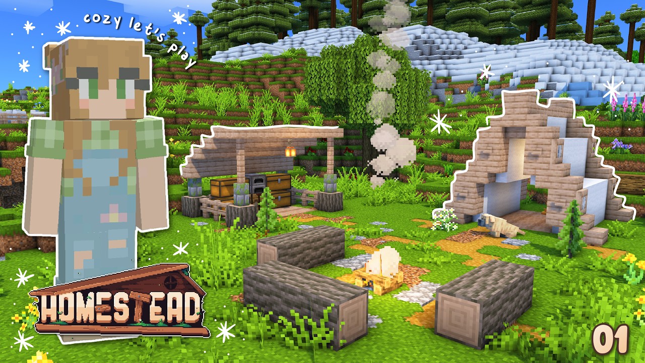 Starting a New World ₊˚⊹♡ | Minecraft Homestead | Ep 01 background