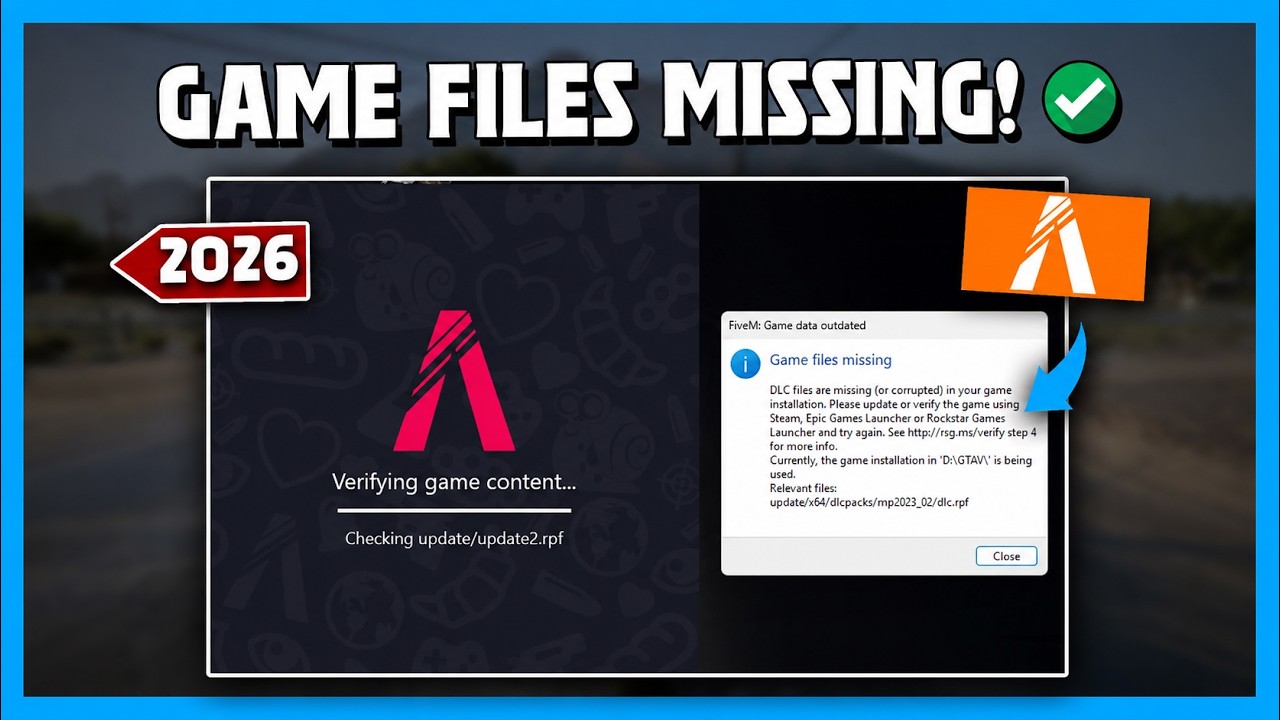 FiveM Game Data Outdated Fix (2026) | Game Files Missing & DLC Files Missing background