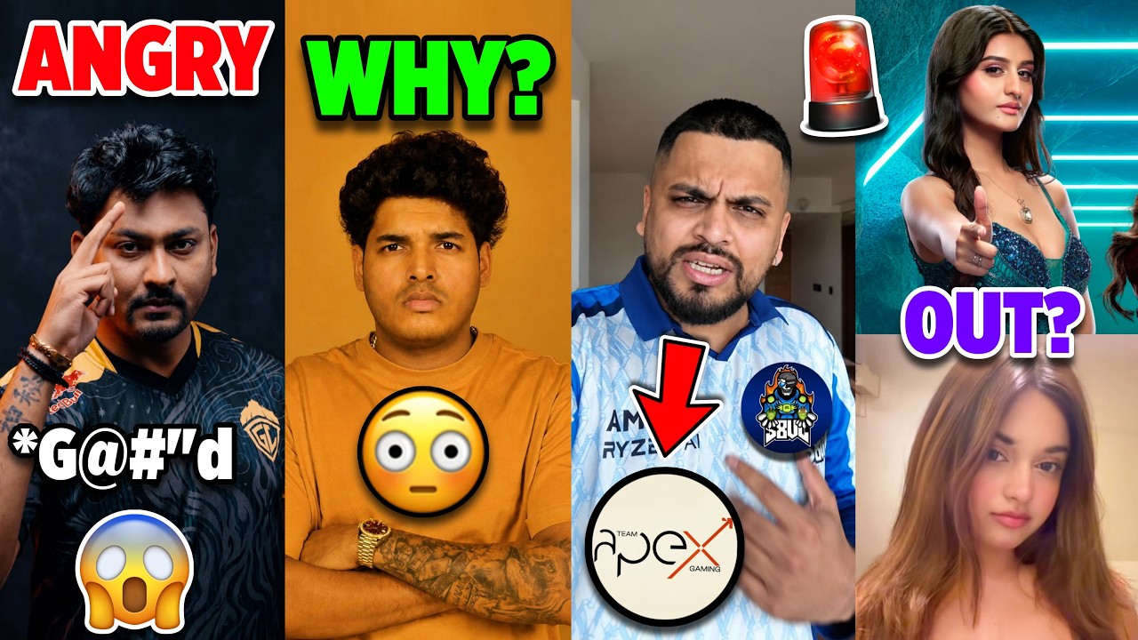 BawaaL & Very ANGRY😡 Full STORY😳 Team APEX GAMING Lineup, GodLike Dynamo, Payal OUT?, Mizo,Sid, BGMI background