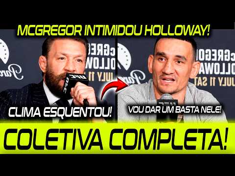 COLETIVA COMPLETA! 🚨CONOR MCGREGOR INTIMIDA MAX HOLLOWAY na COLETIVA DO UFC 329! background