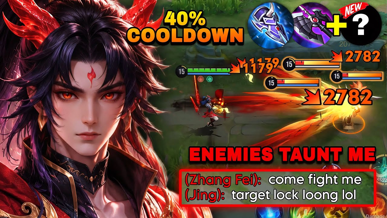 TOP 1 LOONG GOT TAUNT BY ZHANG FEI SO I BURSTED HIM WITH OP 40% CD BUILD IN RANK! | HONOR OF KINGS background