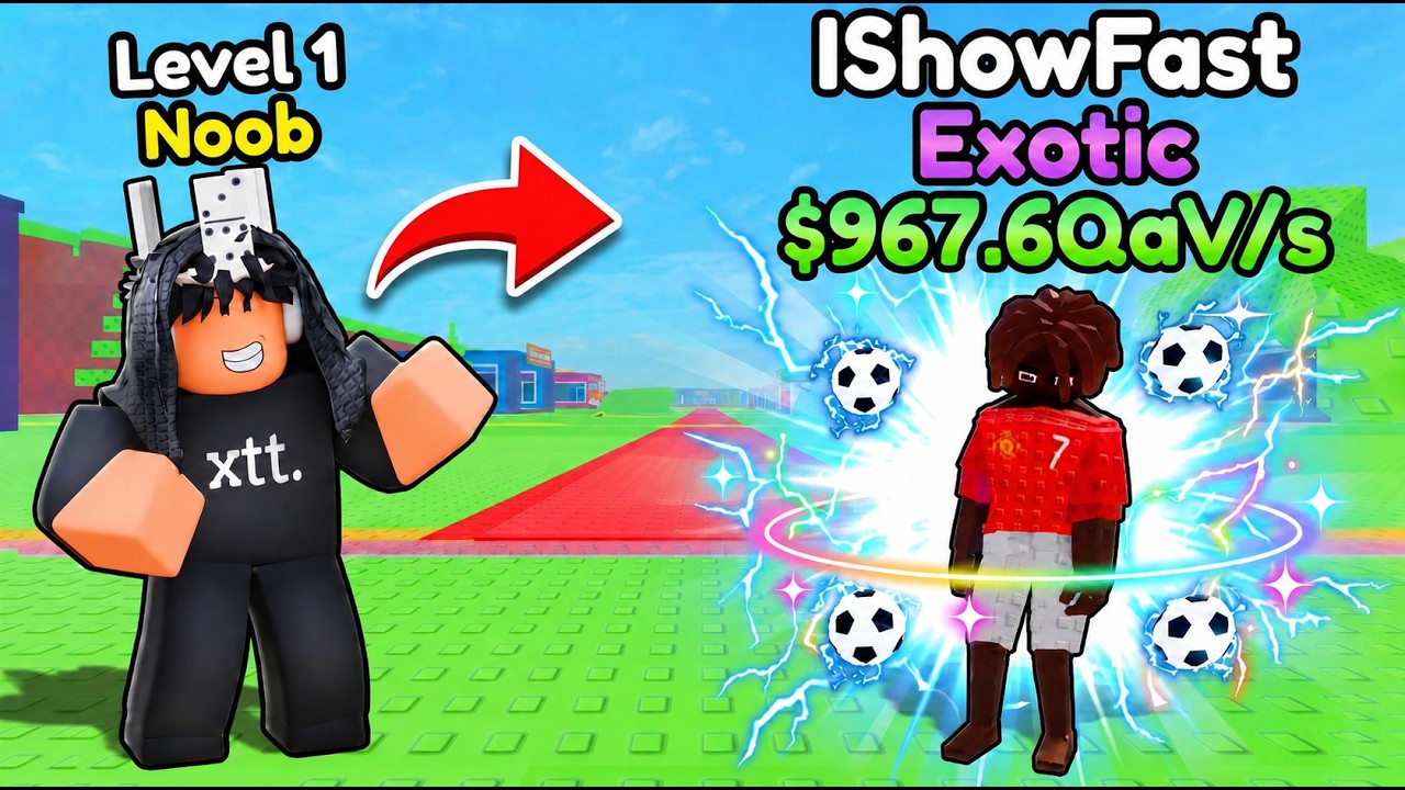 Starting with ISHOWSPEED's CRAZIEST Brainrot in Roblox Become a Brainrot! background