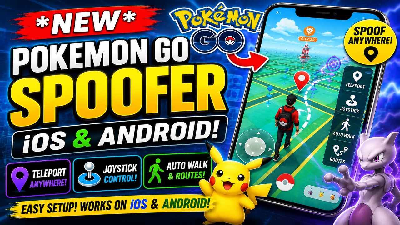 *NEW* Pokemon GO Spoofer iOS & Android - How to Spoof Pokemon GO with Joystick, Teleport, Auto Walk background