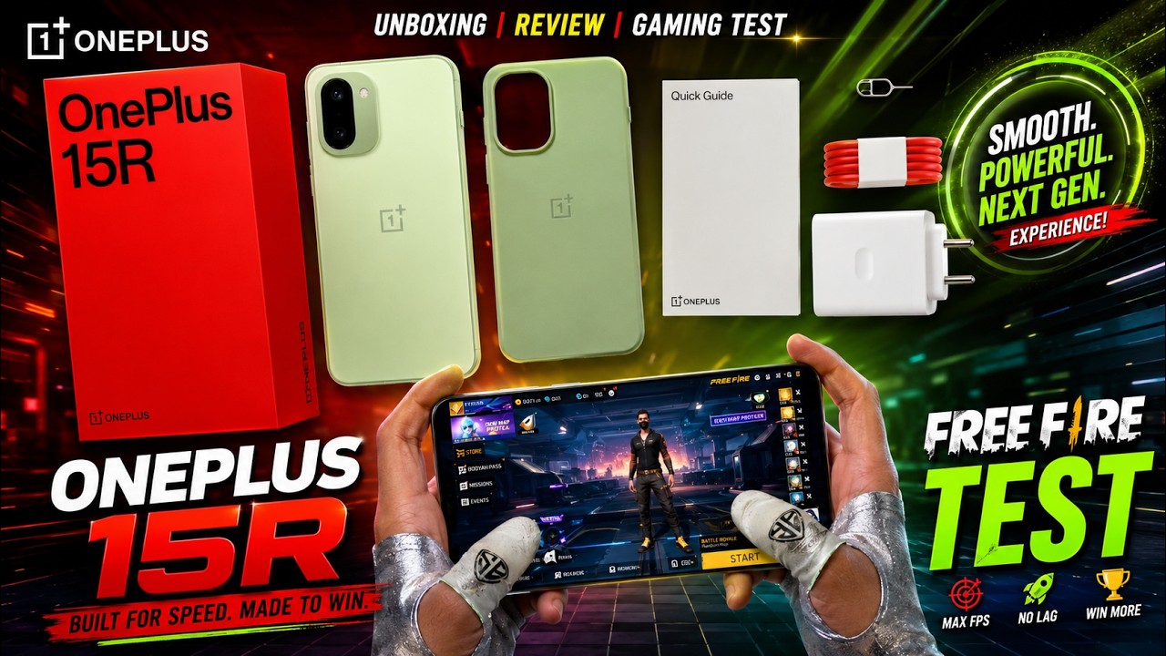 OnePlus 15r Gaming Test | OnePlus 15r Free Fire Test | OnePlus 15r | Gaming Test | Free Fire Test background